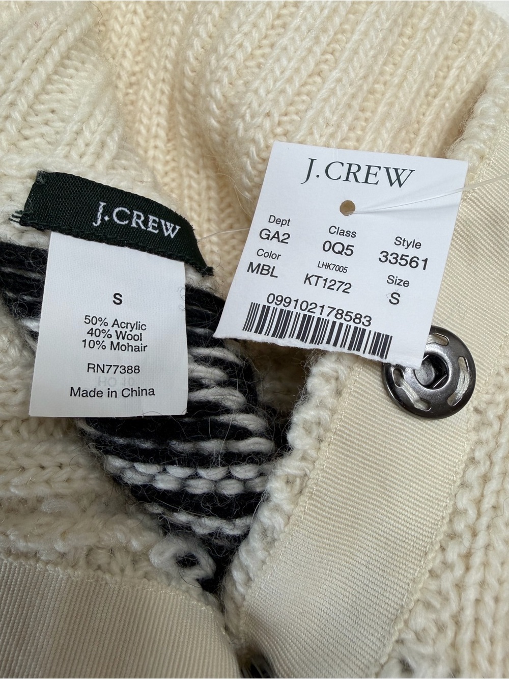 J. Crew Nordic Fair Isle Wool Sweater Small NWT - Picture 8 of 10
